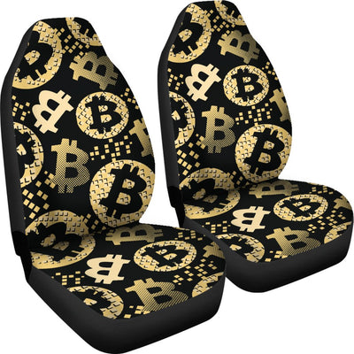 Bitcoin Pattern Print Design DO06 Universal Fit Car Seat Covers