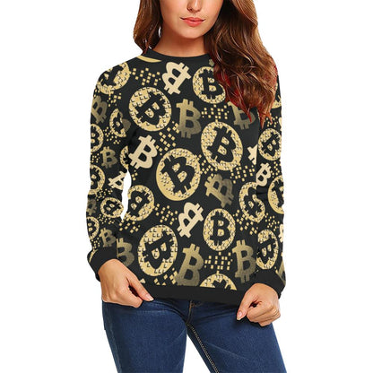 Bitcoin Pattern Print Design DO06 Women Long Sleeve Sweatshirt-JorJune