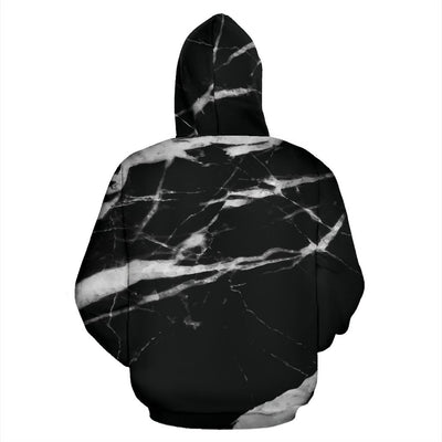 Black and White Marble All Over Print Hoodie