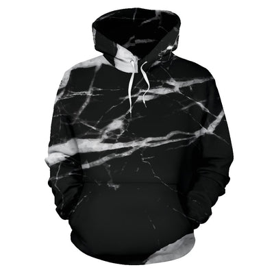 Black and White Marble All Over Print Hoodie