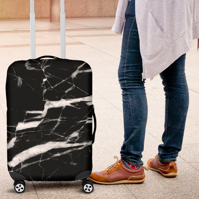 Black and White Marble Luggage Cover Protector