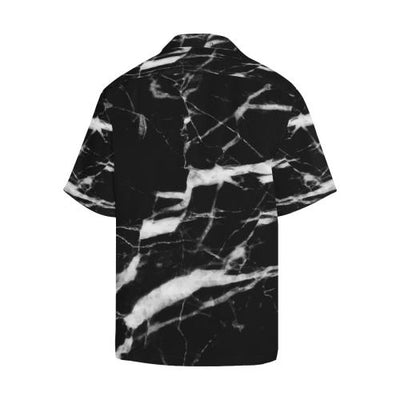 Black and White Marble Men Hawaiian Shirt