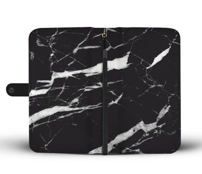 Black and White Marble Wallet Phone Case