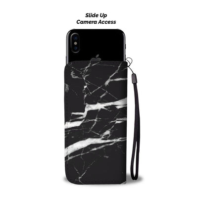 Black and White Marble Wallet Phone Case