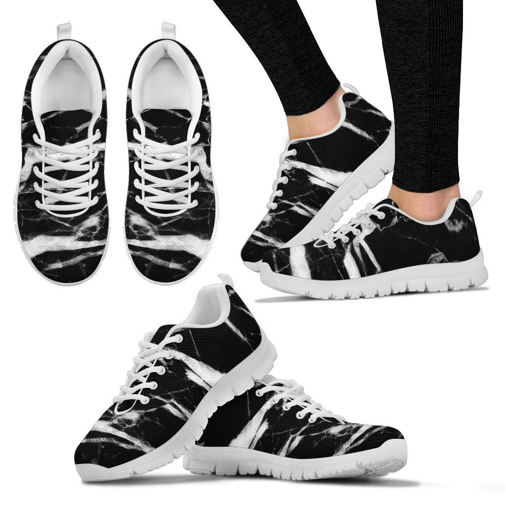 Black and White Marble Women Sneakers