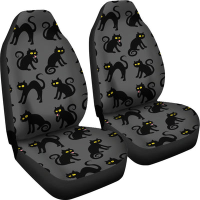 Black Cat Cute Print Pattern Universal Fit Car Seat Covers