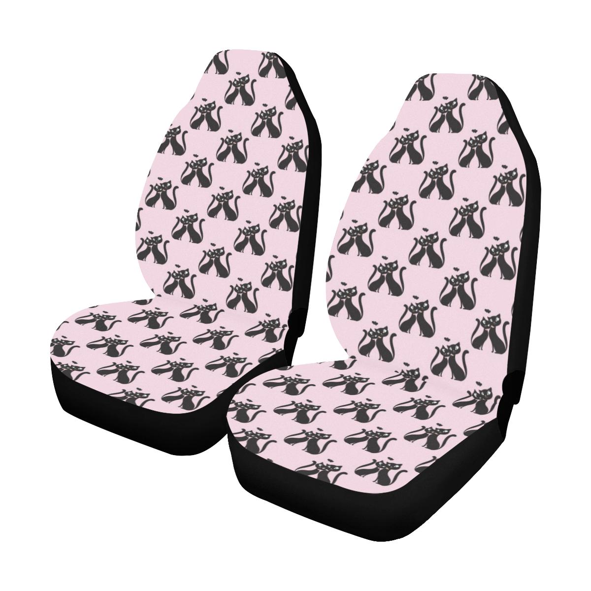 Black Cat Pattern Print Design 01 Car Seat Covers (Set of 2)-JORJUNE.COM