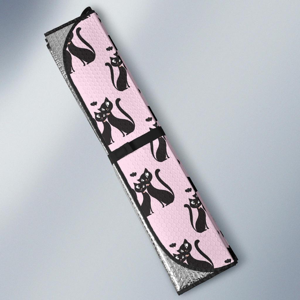 Black Cat Pattern Print Design 01 Car Sun Shade-JORJUNE.COM