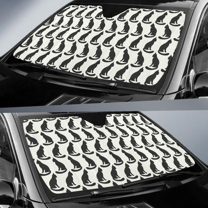 Black Cat Pattern Print Design 02 Car Sun Shade-JORJUNE.COM