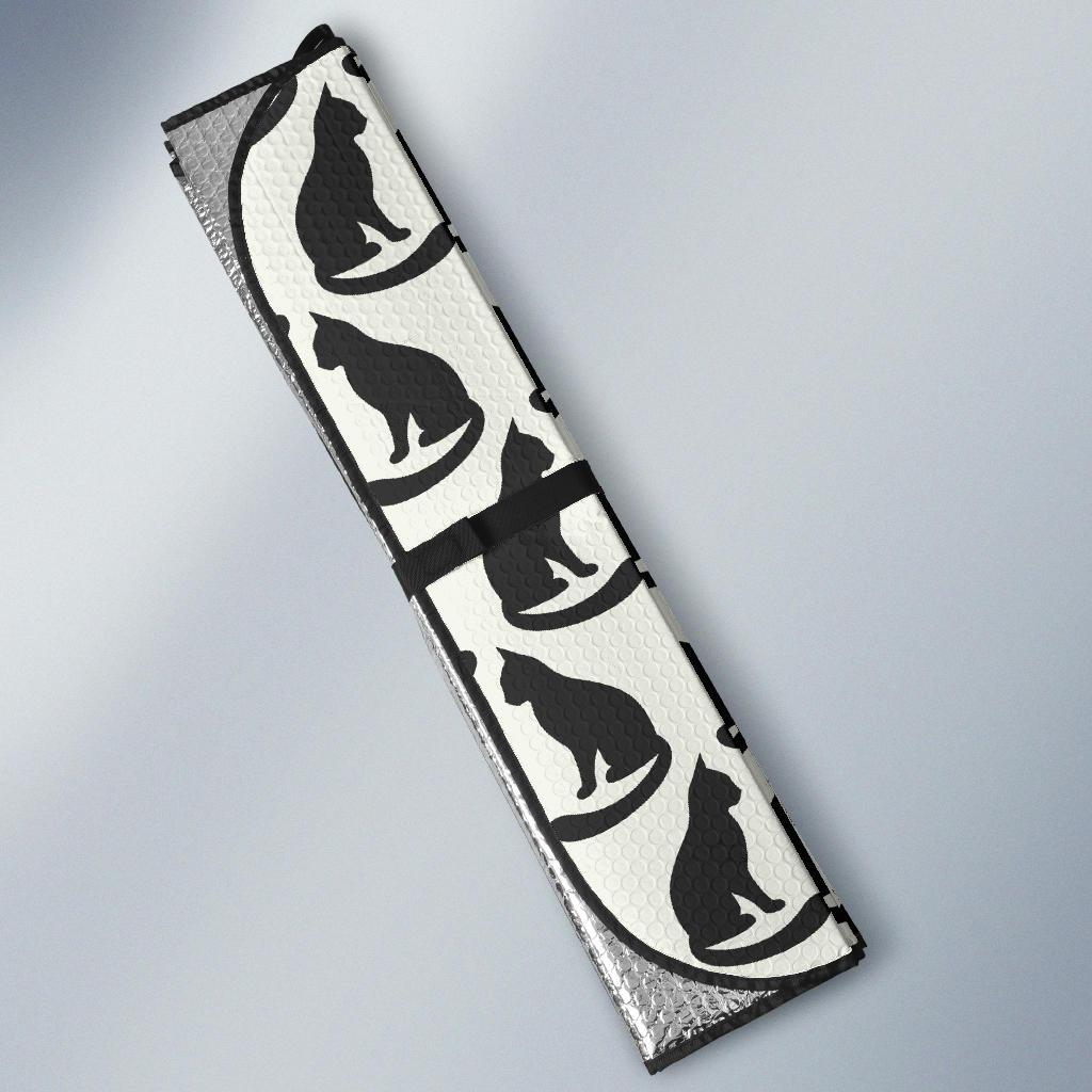 Black Cat Pattern Print Design 02 Car Sun Shade-JORJUNE.COM