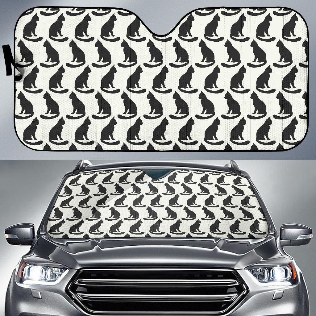 Black Cat Pattern Print Design 02 Car Sun Shade-JORJUNE.COM