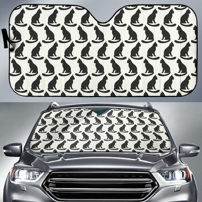 Black Cat Pattern Print Design 02 Car Sun Shade-JORJUNE.COM