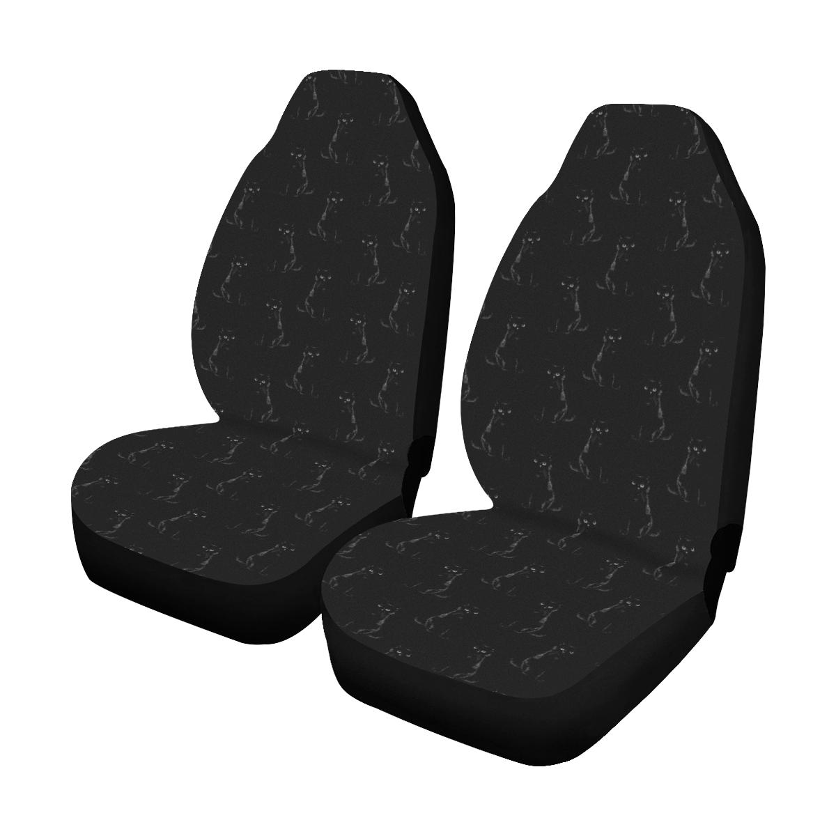 Black Cat Pattern Print Design 03 Car Seat Covers (Set of 2)-JORJUNE.COM