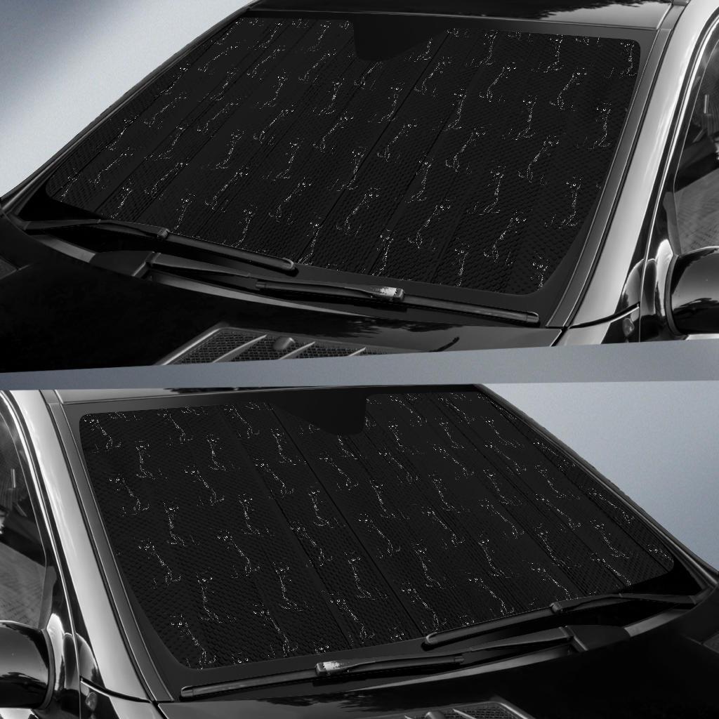 Black Cat Pattern Print Design 03 Car Sun Shade-JORJUNE.COM