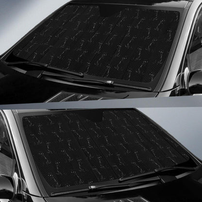 Black Cat Pattern Print Design 03 Car Sun Shade-JORJUNE.COM