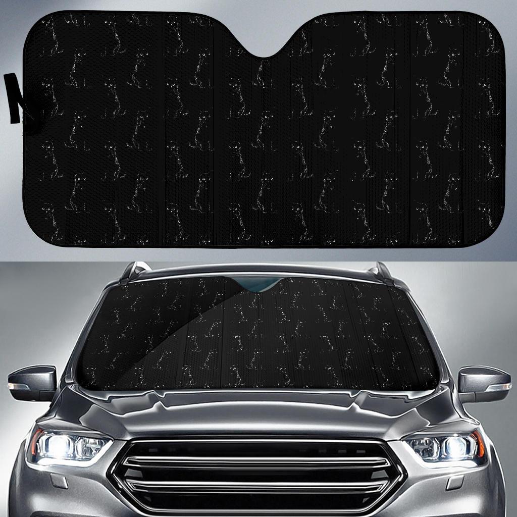 Black Cat Pattern Print Design 03 Car Sun Shade-JORJUNE.COM