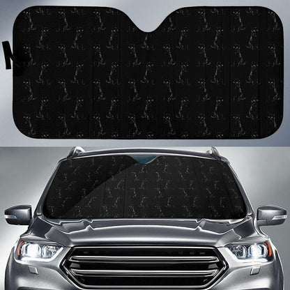 Black Cat Pattern Print Design 03 Car Sun Shade-JORJUNE.COM