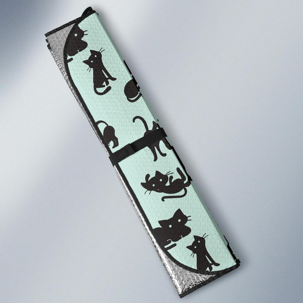 Black Cat Pattern Print Design 04 Car Sun Shade-JORJUNE.COM