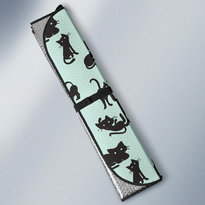 Black Cat Pattern Print Design 04 Car Sun Shade-JORJUNE.COM