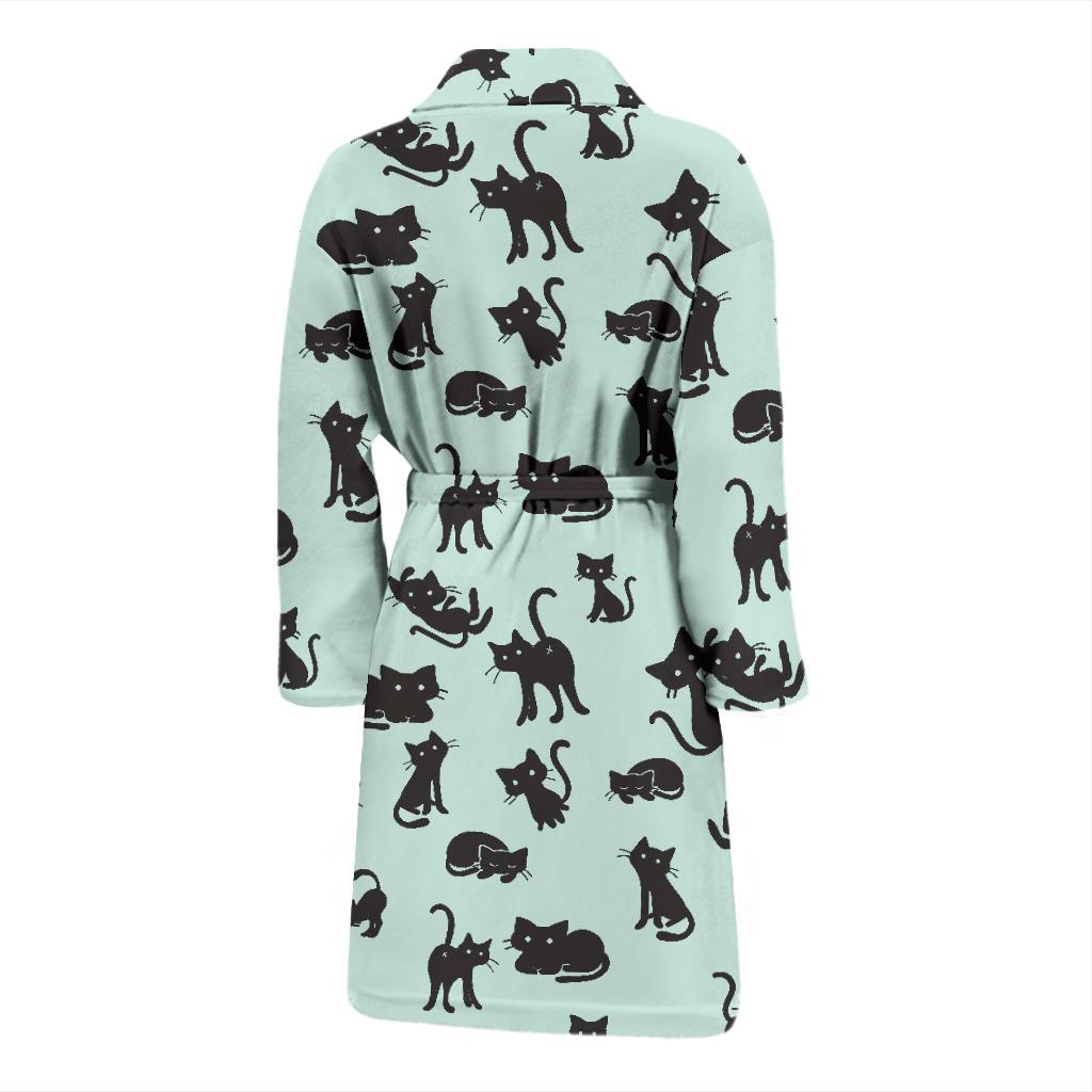 Black Cat Pattern Print Design 04 Men Bathrobe-JORJUNE.COM