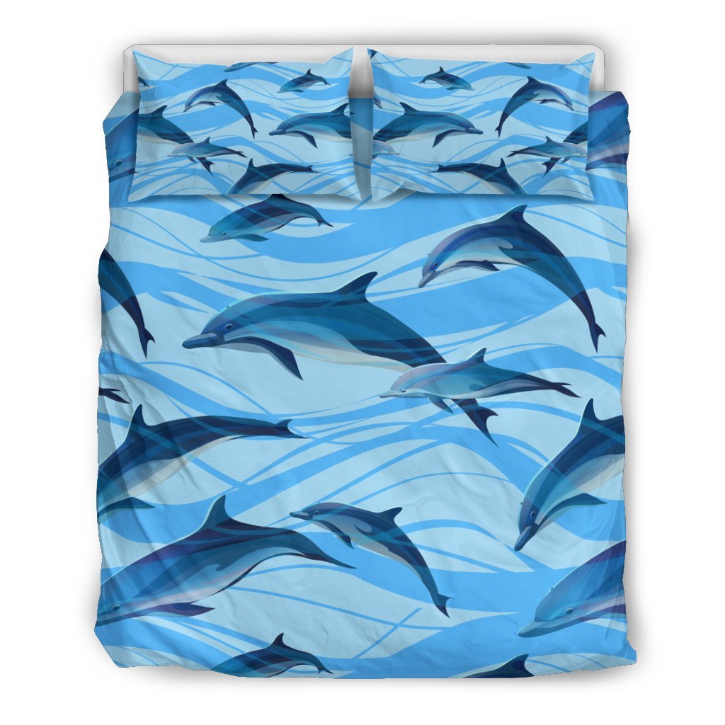 Blue Dolphin Duvet Cover Bedding Set