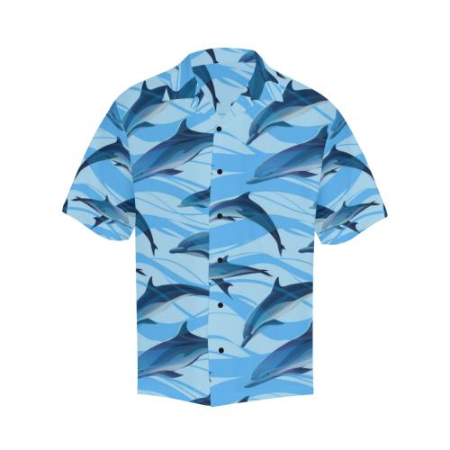 Blue Dolphin Men Hawaiian Shirt
