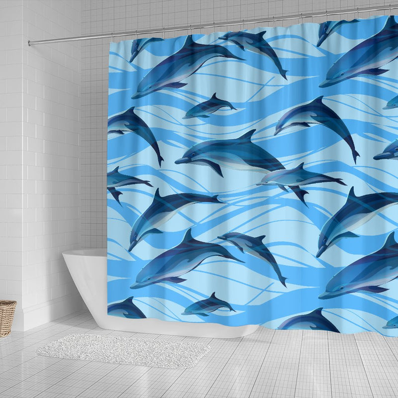 Blue Dolphin Shower Curtain