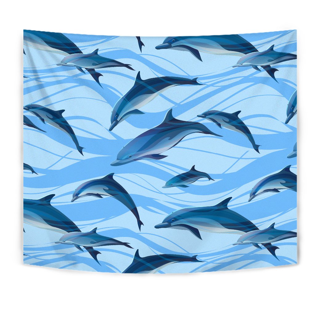 Blue Dolphin Wall Tapestry