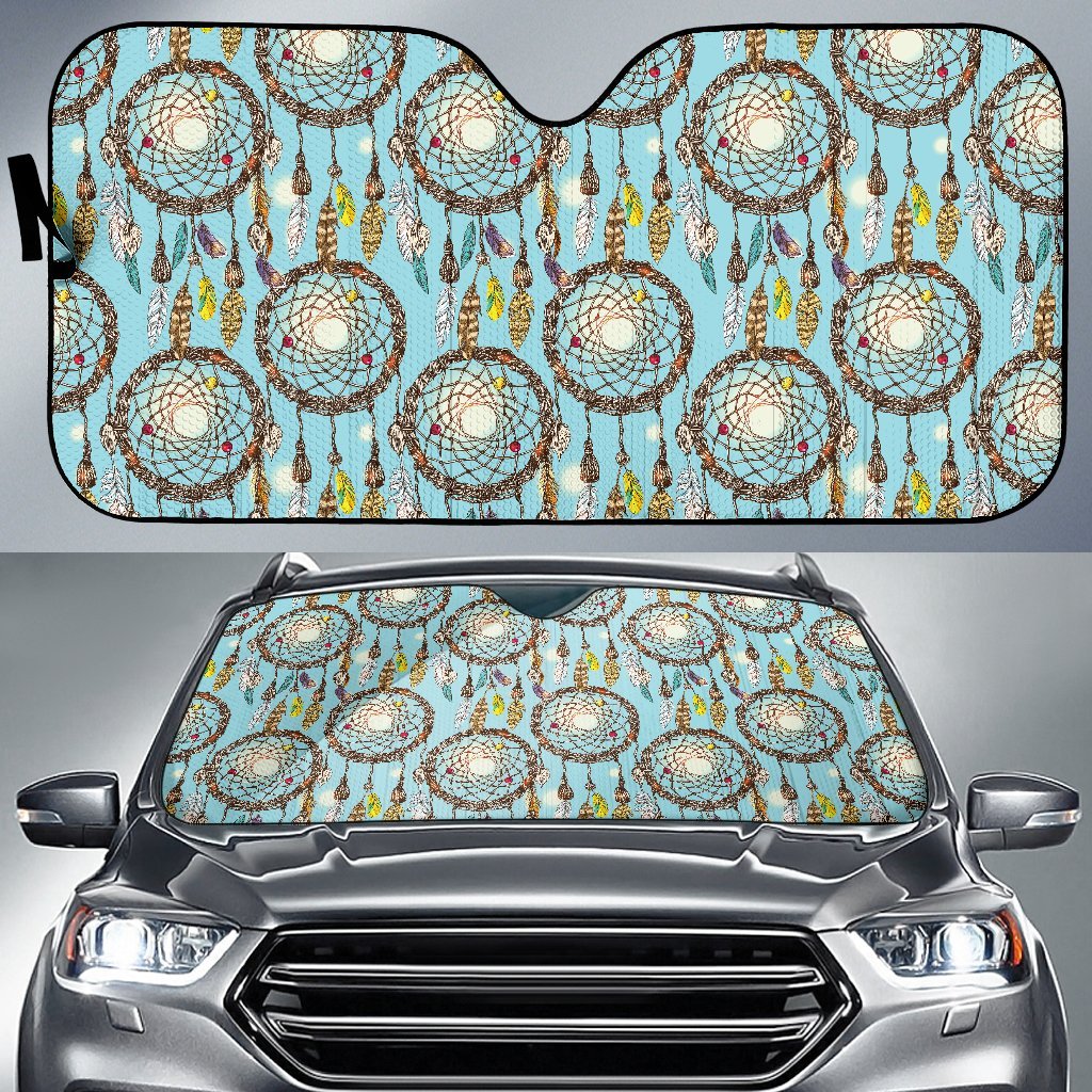 Blue Dream Catcher Car Sun Shade-JorJune