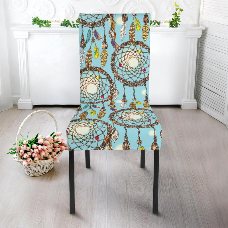 Blue Dream catcher Dining Chair Slipcover-JORJUNE.COM