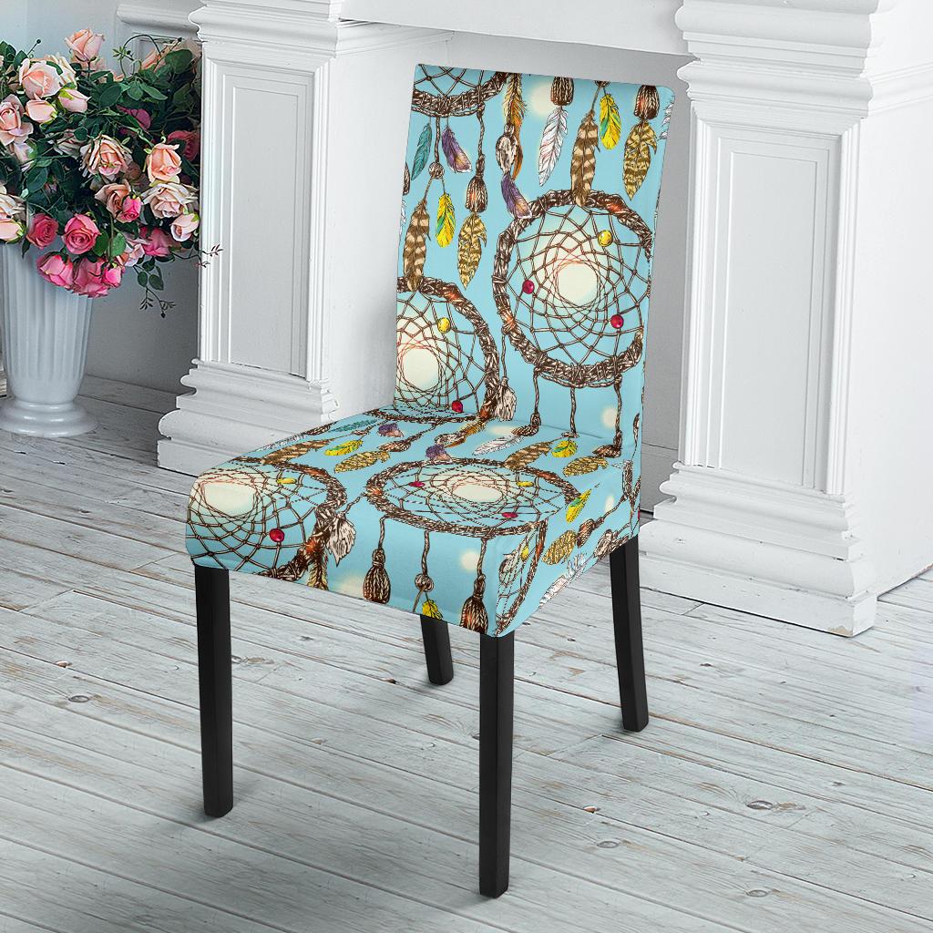Blue Dream catcher Dining Chair Slipcover-JORJUNE.COM