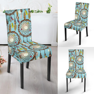 Blue Dream catcher Dining Chair Slipcover-JORJUNE.COM