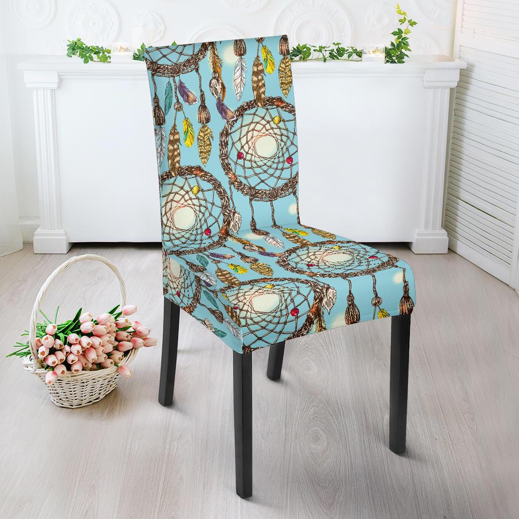 Blue Dream catcher Dining Chair Slipcover-JORJUNE.COM