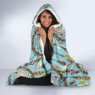 Blue Dream catcher Hooded Blanket-JORJUNE.COM