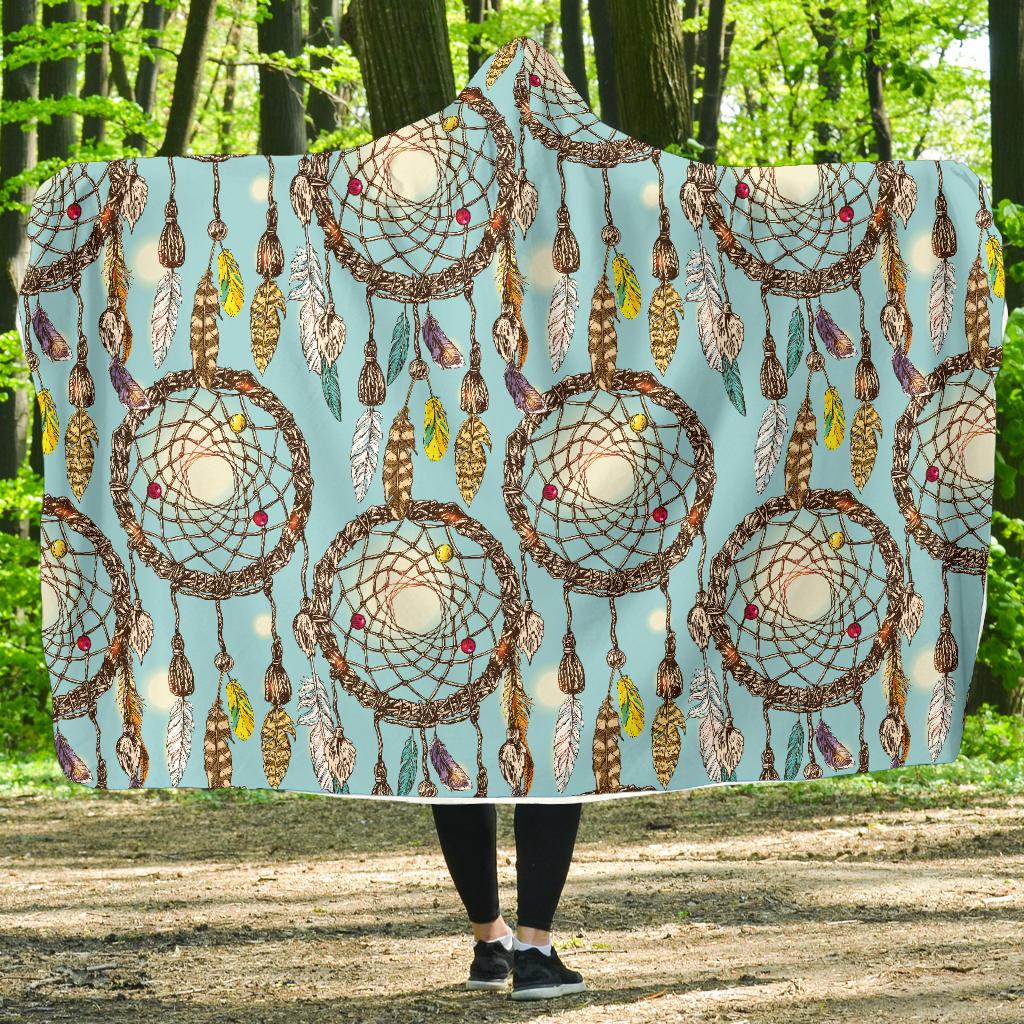 Blue Dream catcher Hooded Blanket-JORJUNE.COM