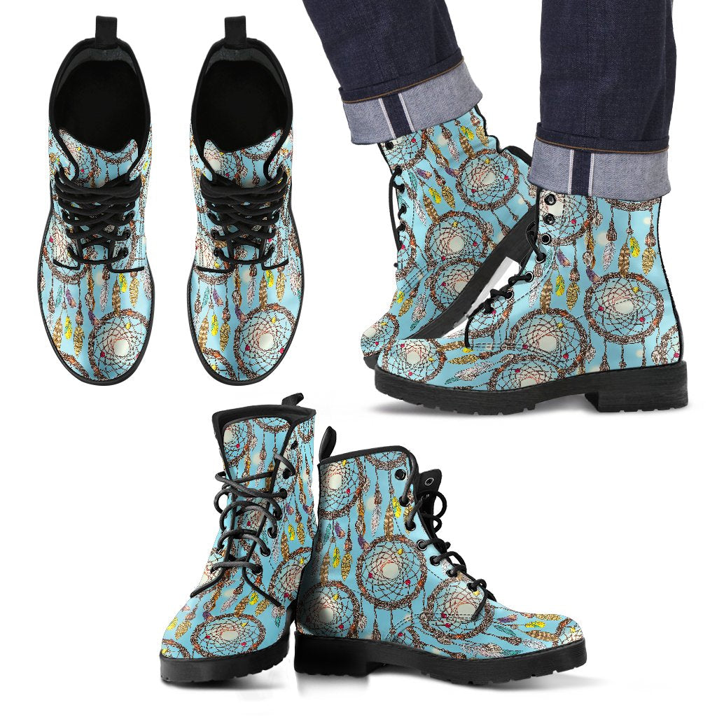 Blue Dream Catcher Men Leather Boots