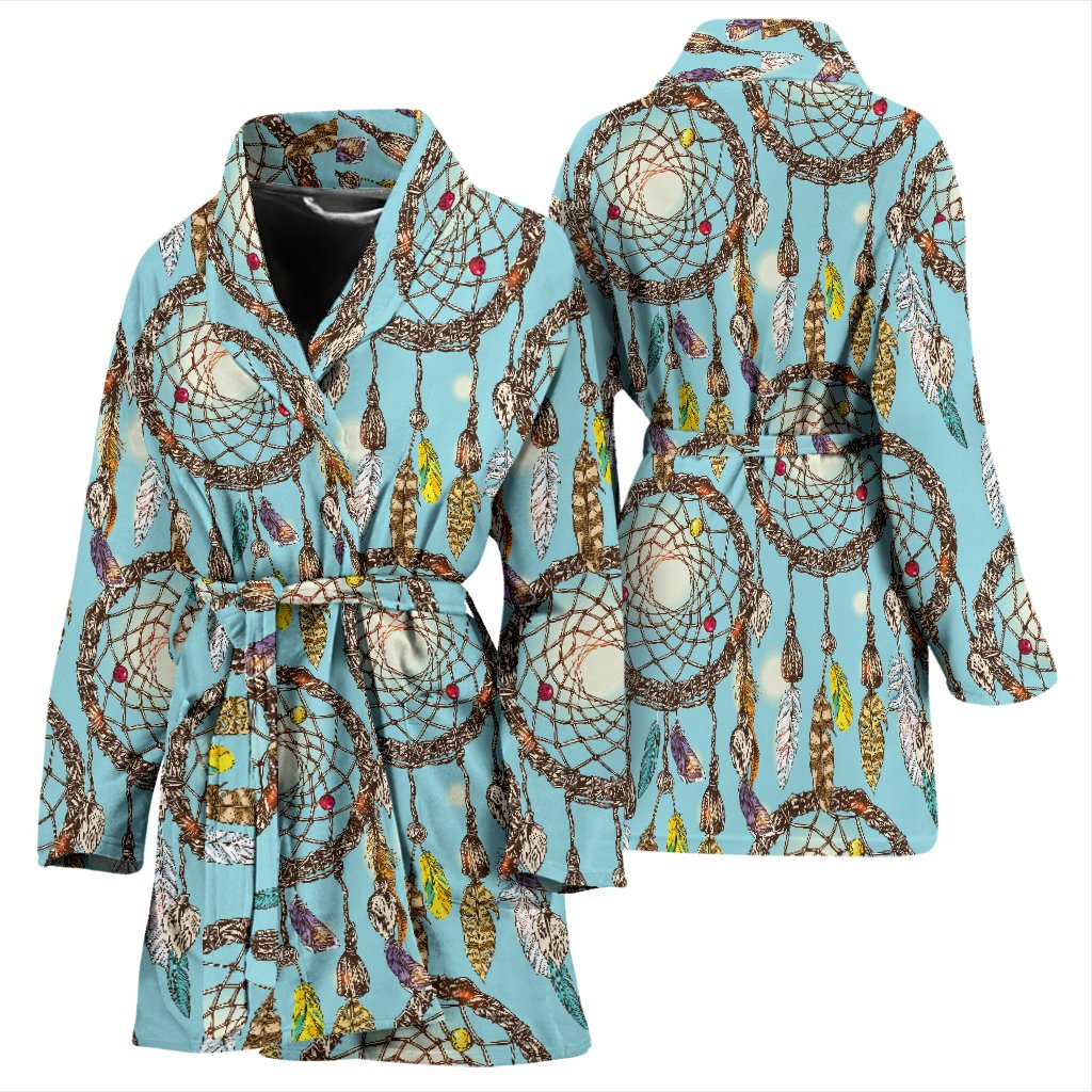 Blue Dream Catcher Women Bath Robe