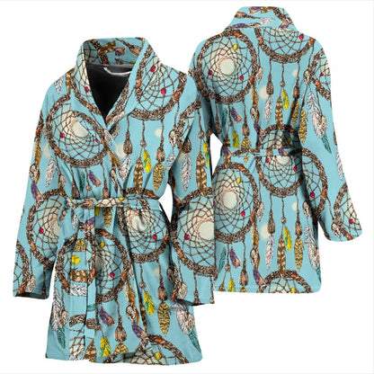 Blue Dream Catcher Women Bath Robe