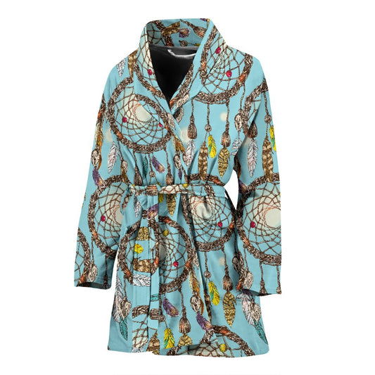 Blue Dream Catcher Women Bath Robe