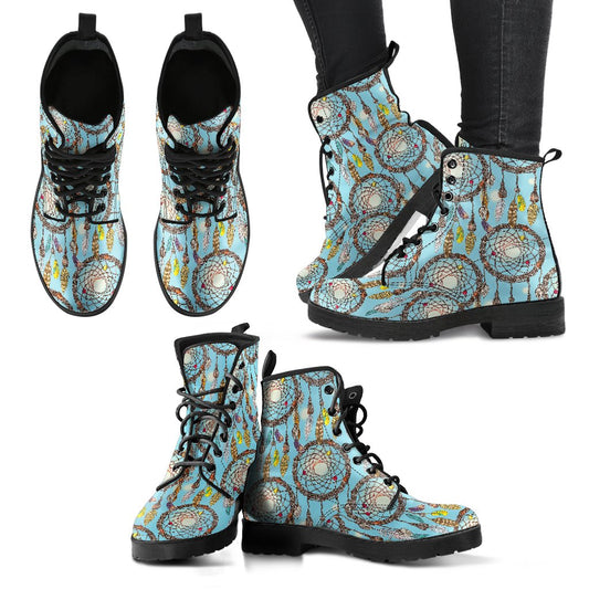 Blue Dream Catcher Women Leather Boots