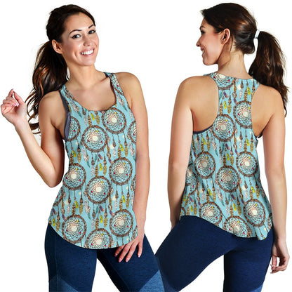 Blue Dream catcher Women Racerback Tank Top
