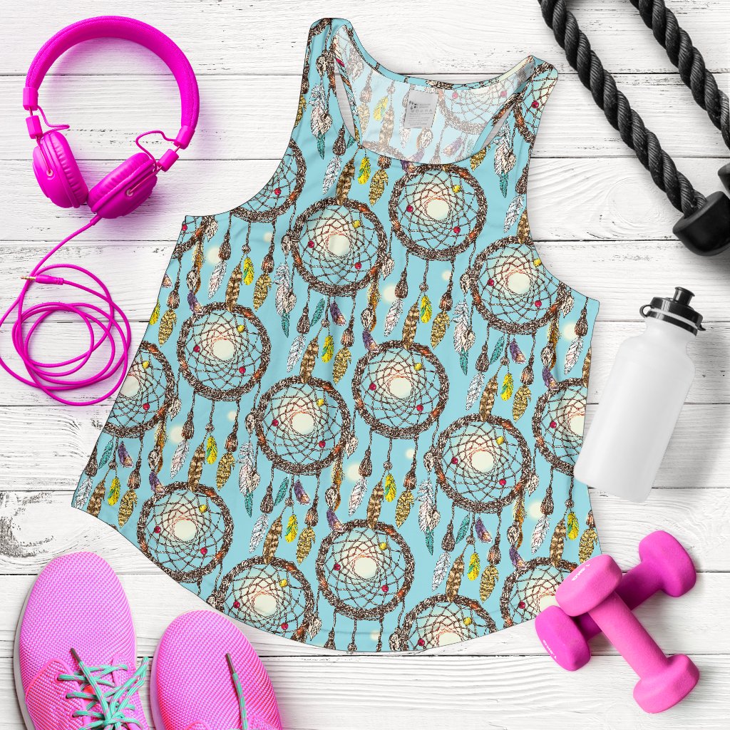 Blue Dream catcher Women Racerback Tank Top
