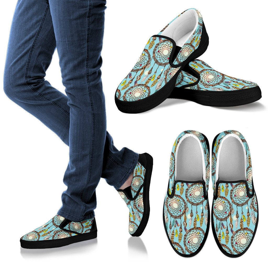 Blue Dream Catcher Women Slip On Shoes