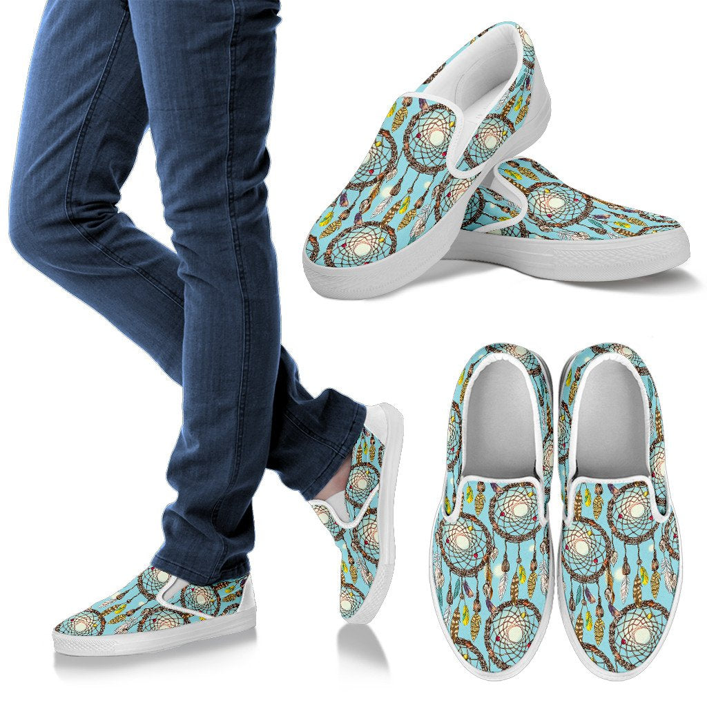 Blue Dream Catcher Women Slip On Shoes
