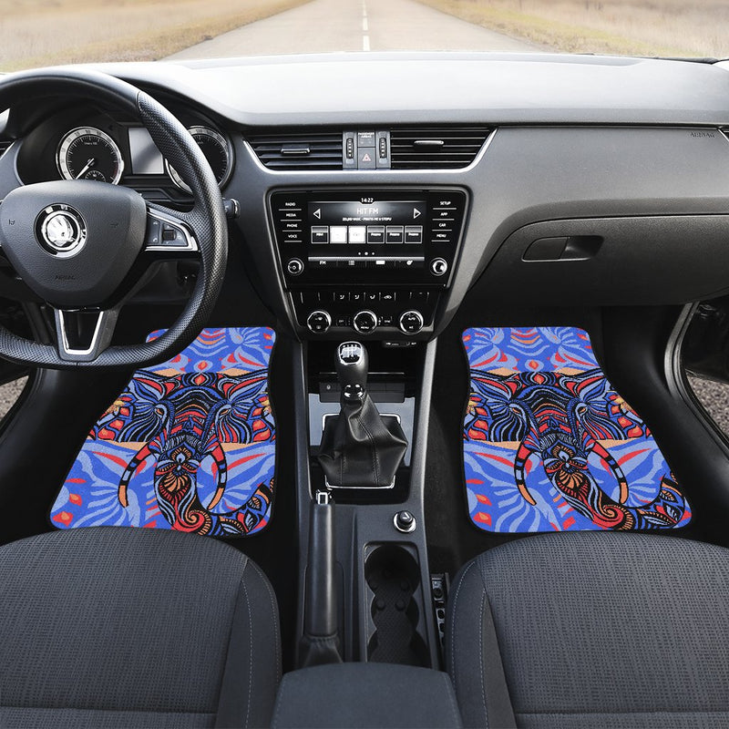 Blue Elephant Indian Mandala Car Floor Mats