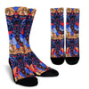 Blue Elephant Indian Mandala Crew Socks