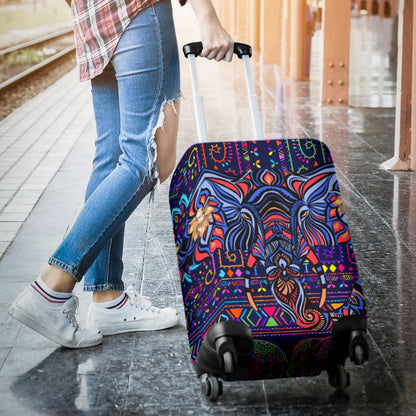 Blue Elephant Indian Mandala Luggage Cover Protector