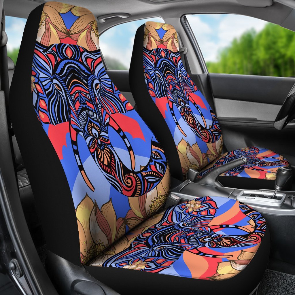 Blue Elephant Indian Mandala Universal Fit Car Seat Covers