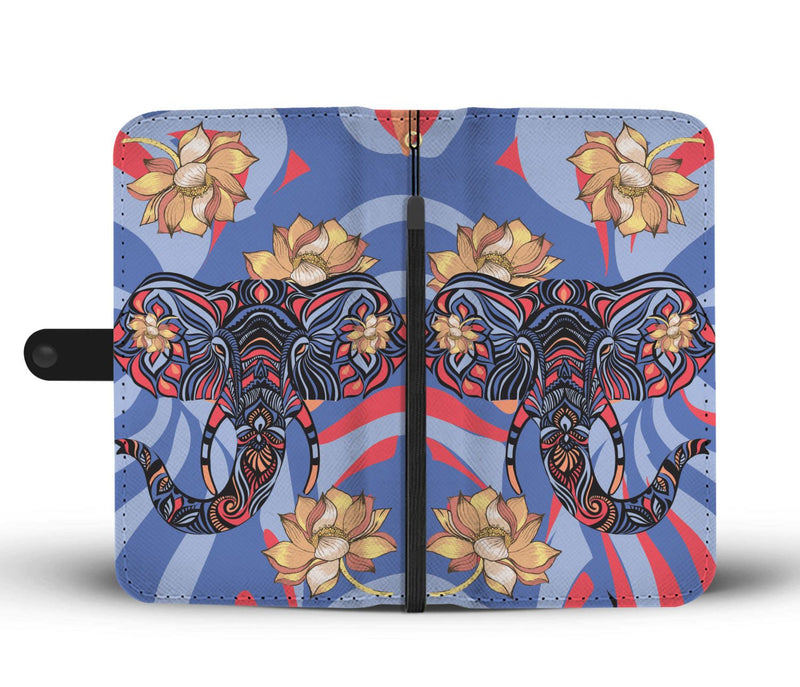 Blue Elephant Indian Mandala Wallet Phone Case