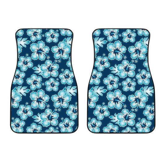 Blue Hibiscus Pattern Print Design HB011 Car Floor Mats-JorJune